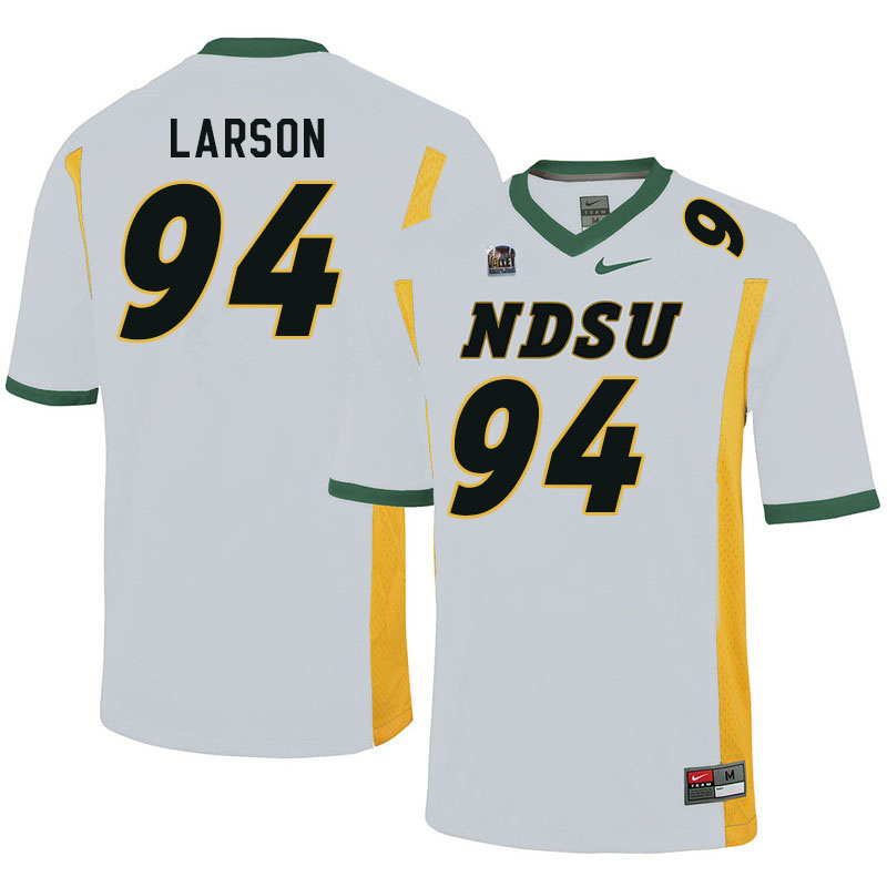 Men #94 Logan Larson North Dakota State Bison College Football Jerseys Sale-White - Click Image to Close